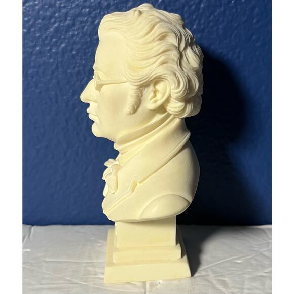 Genuine A.Giannelli Music Composer Alabaster Mini Bust Schubert Made in Italy - Picture 4 of 5